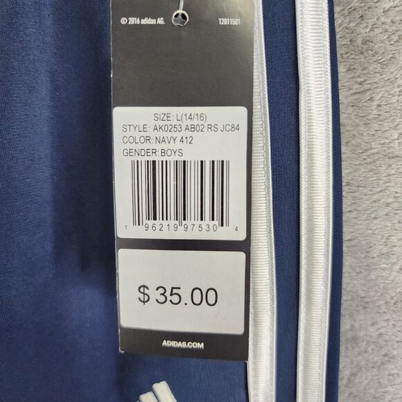 Boys Navy Blue Adidas Regular Fit Track Pants Size L (14/16) - Picture 7 of 15